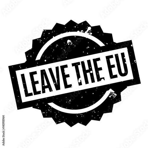 Leave The Eu rubber stamp. Grunge design with dust scratches. Effects can be easily removed for a clean, crisp look. Color is easily changed.