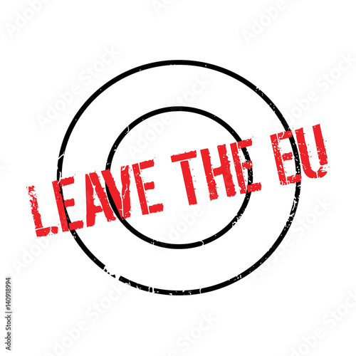 Leave The Eu rubber stamp. Grunge design with dust scratches. Effects can be easily removed for a clean, crisp look. Color is easily changed.