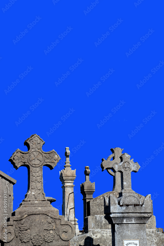 Un cimetière. Un cimetière.