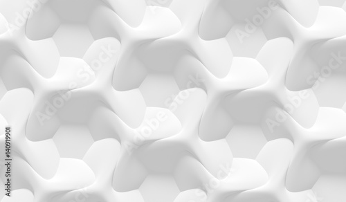 White shaded abstract geometric pattern. Origami paper style. 3D rendering background.