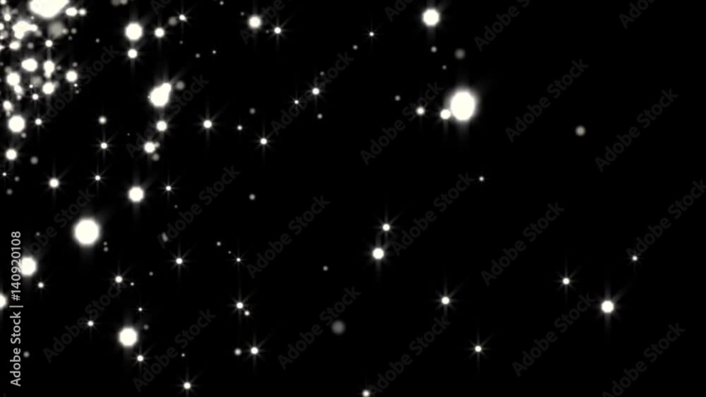 Glowing star particle in random direction 3D render abstract background animation motion graphic with copy space on black background Glowing star particle in random direction 3D render abstract background animation motion graphic with copy space on black background