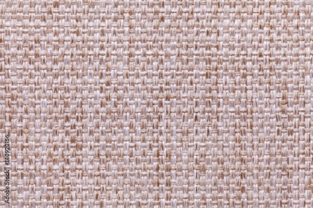 Light brown textile background with checkered pattern, closeup. Structure of the fabric macro. Light brown textile background with checkered pattern, closeup. Structure of the fabric macro.