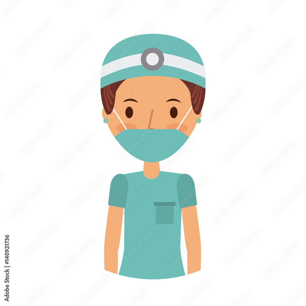 medical nurse woman over white background. colorful design. vector illustration