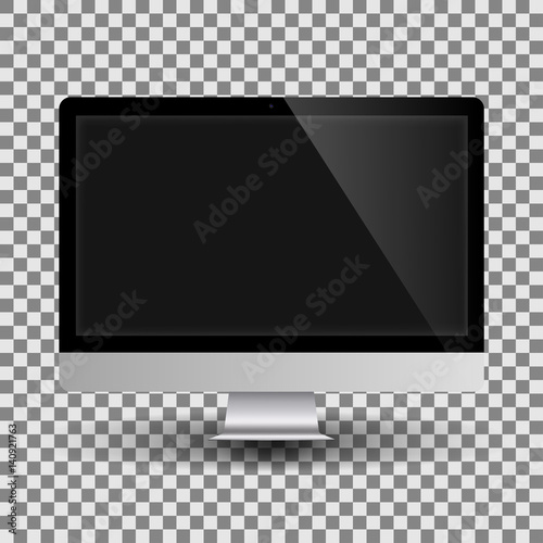 Personal computer monitor mockup. Eps 10 vector file.