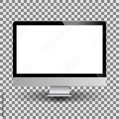 Personal computer monitor mockup. Vector illustration.