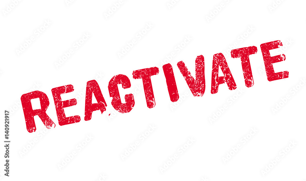 Reactivate rubber stamp. Grunge design with dust scratches. Effects can be easily removed for a clean, crisp look. Color is easily changed. Reactivate rubber stamp. Grunge design with dust scratches. Effects can be easily removed for a clean, crisp look. Color is easily changed.