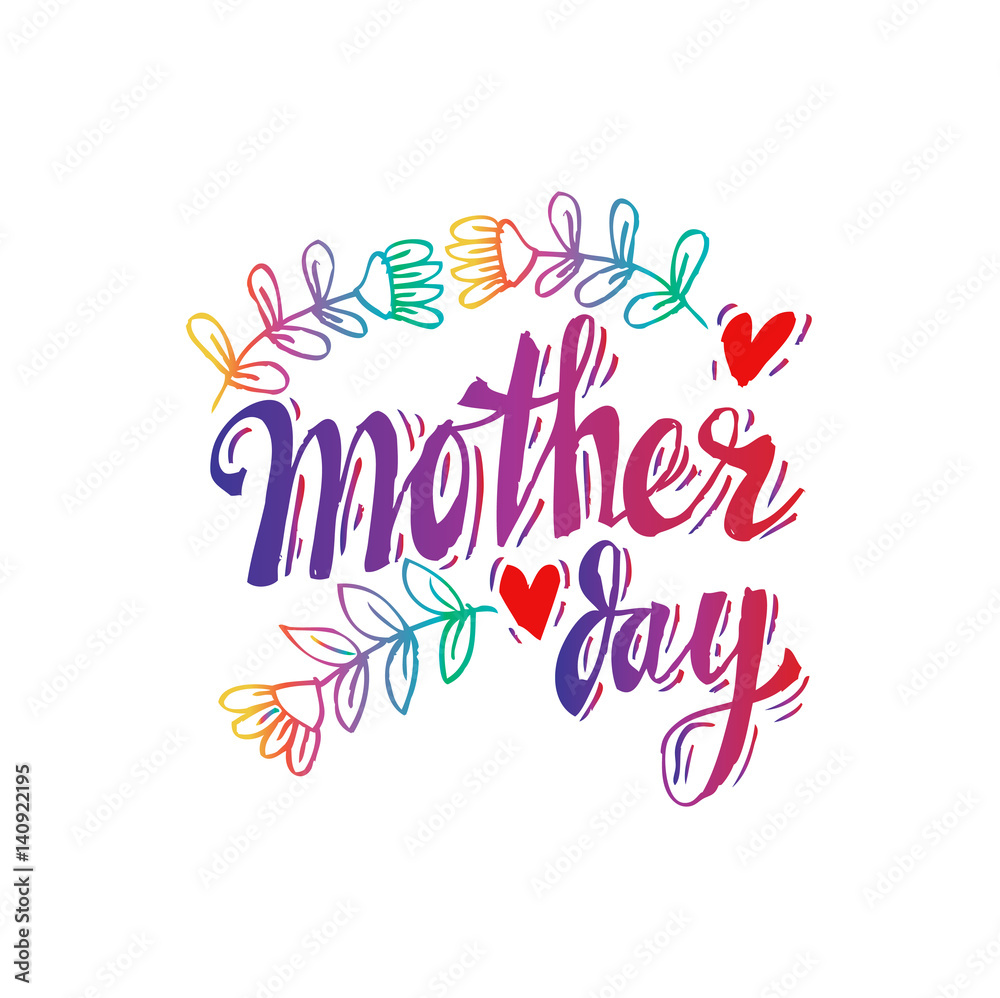  Happy mothers day Card. Calligraphic inscription
