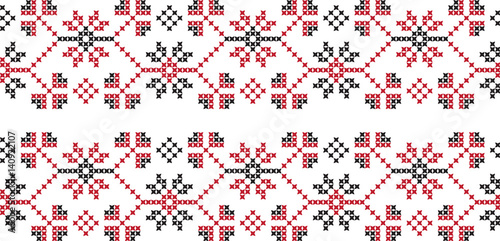 Embroidered cross-national pattern  