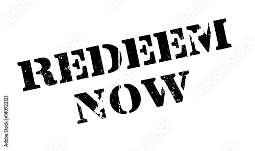 Redeem Now rubber stamp. Grunge design with dust scratches. Effects can be easily removed for a clean, crisp look. Color is easily changed.
