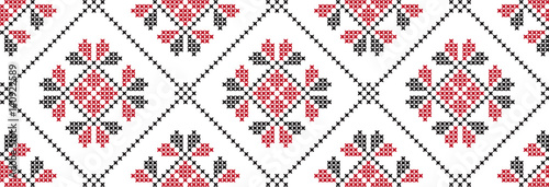 Embroidered cross-national pattern
