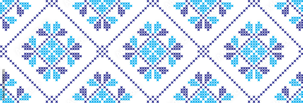 Embroidered cross-national pattern
