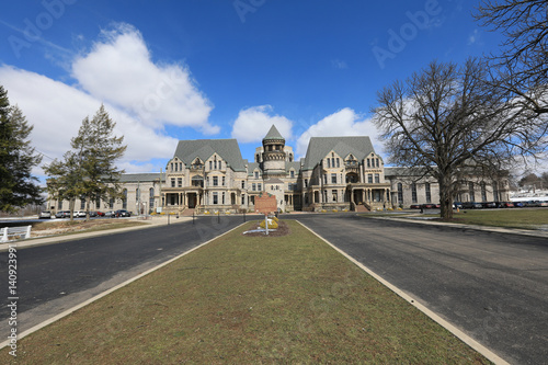 The Ohio State Reformatory in Mansfield Ohio is on the register of historical places.  Tours operate daily, making it a popular tourist attraction. © aceshot