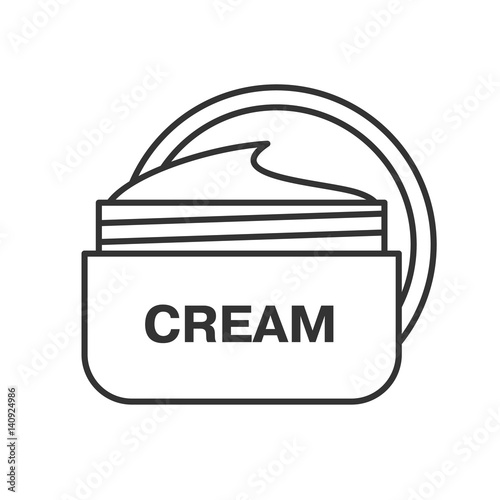 Face cream jar linear icon