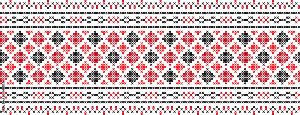 Embroidered cross-national pattern Embroidered cross-national pattern