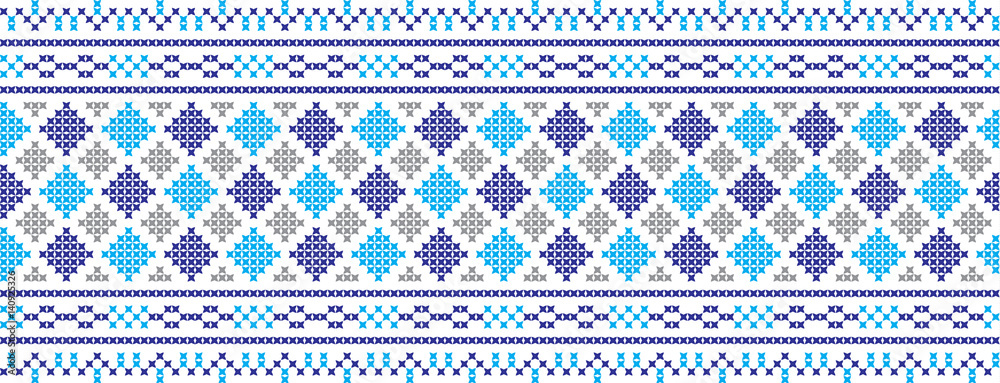 Embroidered cross-national pattern Embroidered cross-national pattern