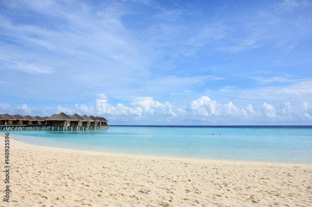 Maldivian beach and water villas. Maafushivaru, Ari Atoll
