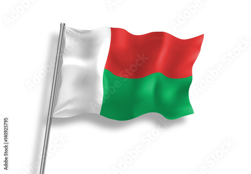 Drapeau de Madagascar en qualité vectorielle 