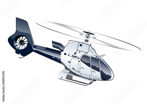 Vector Cartoon Helicopter. Available EPS-10 separated by groups and layers with transparency effects for one-click repaint