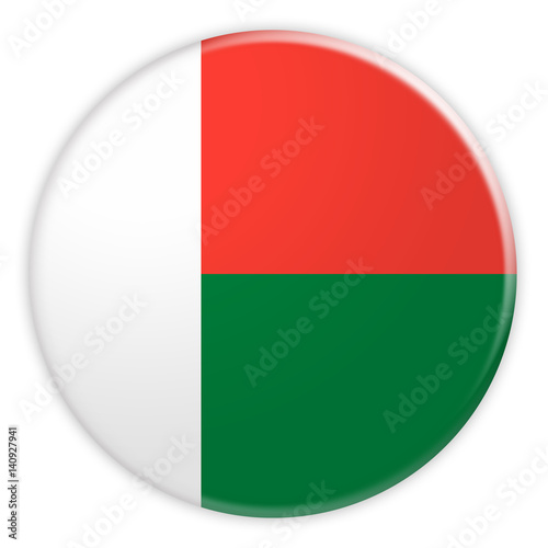 Free Download Madagascar Flag Button, News Concept Badge, 3d illustration on white background - GFXLoad