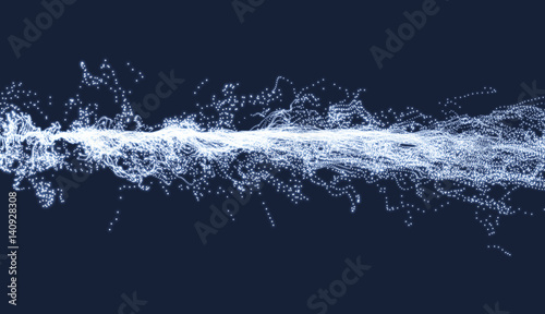 Electricity lighting effects. Array with Dynamic Particles. Glowing points.