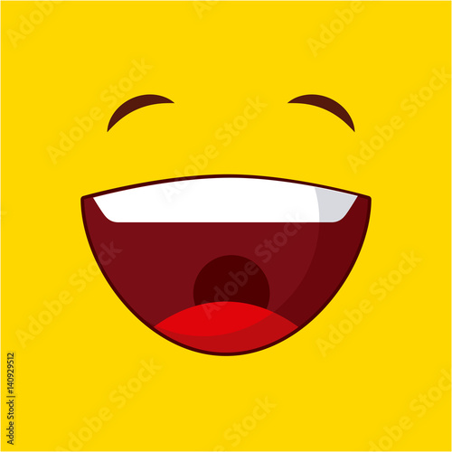 happy face over yellow background. april fools day concept. colorful design. vector illustration