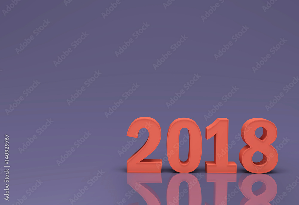 New Year 2018 - 3D Rendered Image New Year 2018 - 3D Rendered Image
