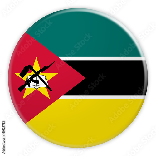 Free Download Mozambique Flag Button, News Concept Badge, 3d illustration on white background - GFXLoad