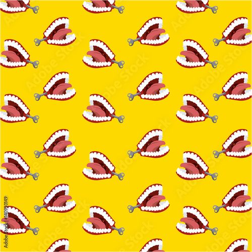 chattering teeth joke background. april fools day concept. colorful design. vector illustration