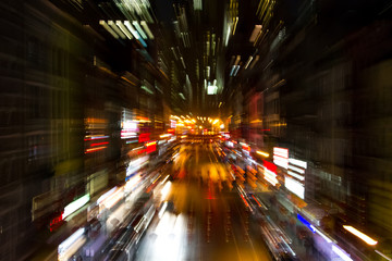 Abstract Night Lights in Chinatown New York City NYC