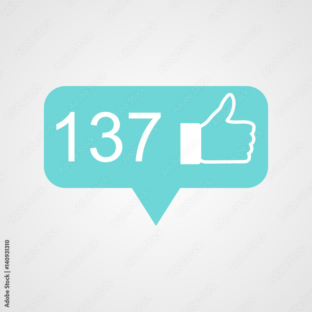 Vector like counter notification icon. Vector like counter notification icon.