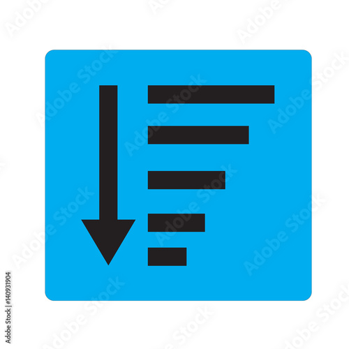 sort descending icon on white background. sort descending sign.