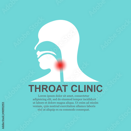 Throat clinic logo on a medical blue background.