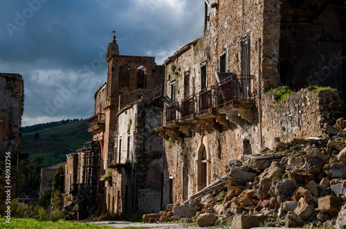 Ruins in Old Poggioreale - Sicily - Italy  photo