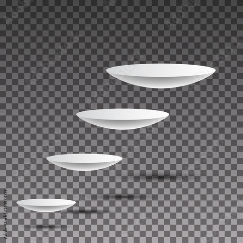Round podiums isolated on transparent background