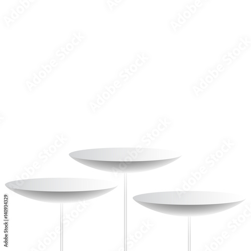 Round pedestal isolated on white background