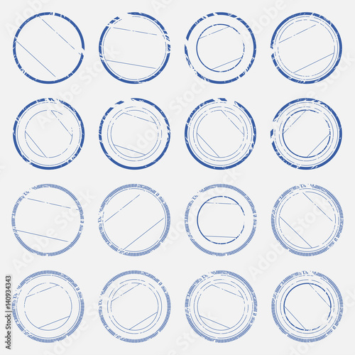 A set of empty stamps with lines