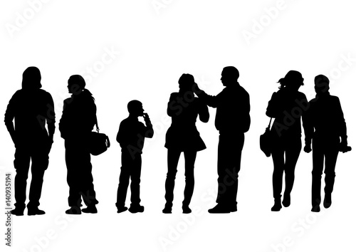 Big crowds people on white background