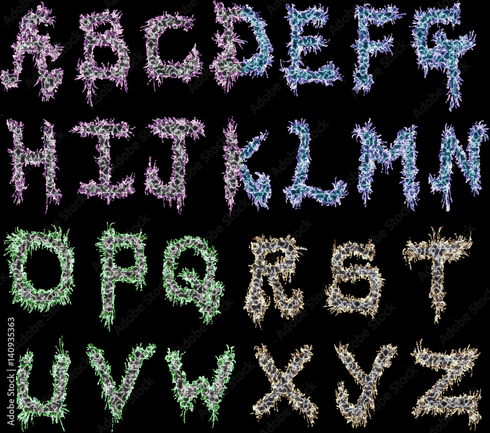 Abstract Animal Print Vector Font Abstract Animal Print Vector Font
