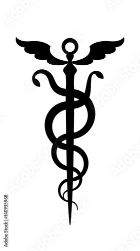 CADUCEUS. Mercury's wand / Apollo Staff. The Symbol of Transformation, Metamorphoses, Synthesis and The Emblem of Commerce, Reconciliation, Healing. (Mystic Sign).