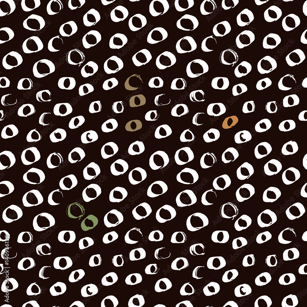 Vector seamless pattern of grunge spots and circles.