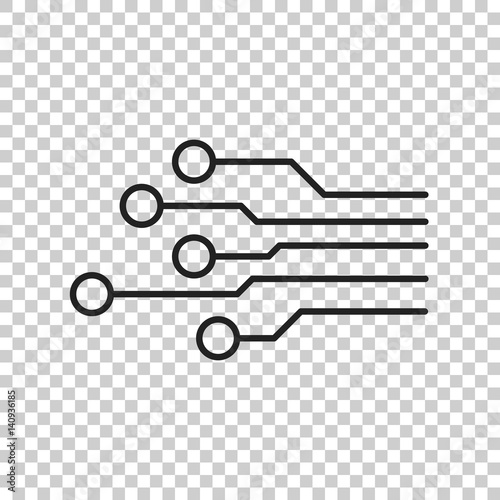 Circuit board icon. Technology scheme symbol flat vector illustration on isolated background.