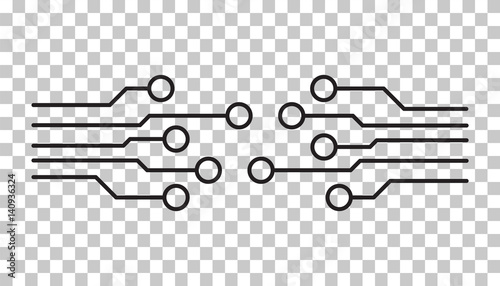 Circuit board icon. Technology scheme symbol flat vector illustration on isolated background.