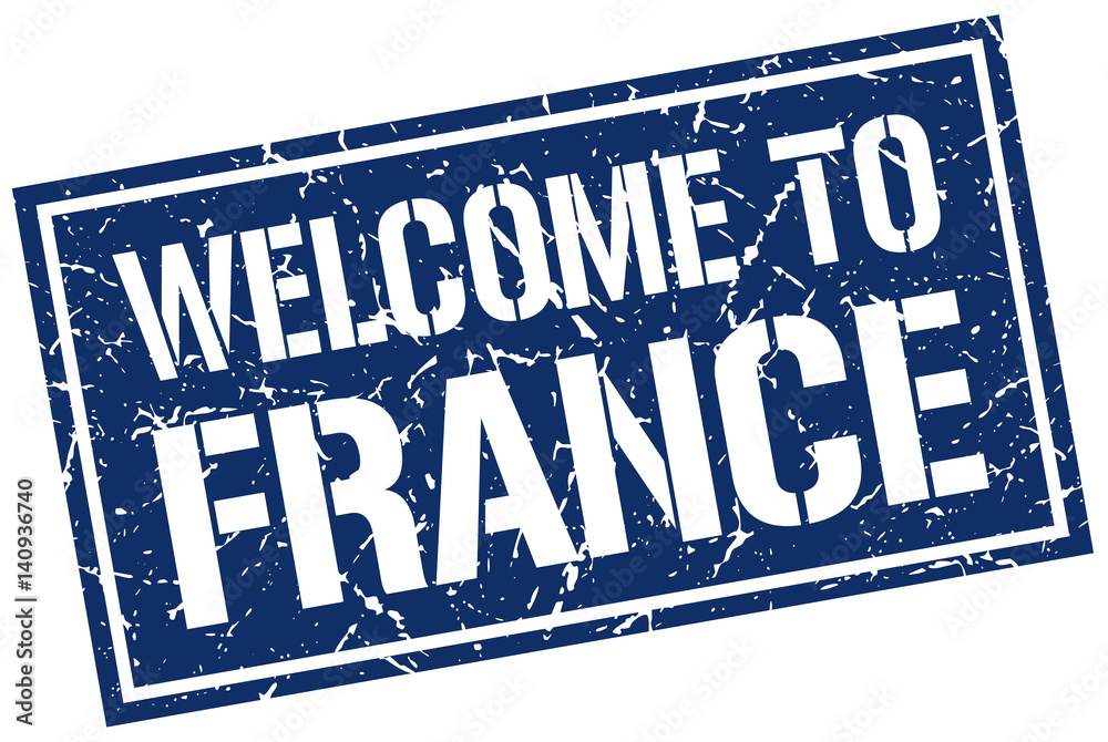 welcome to France stamp