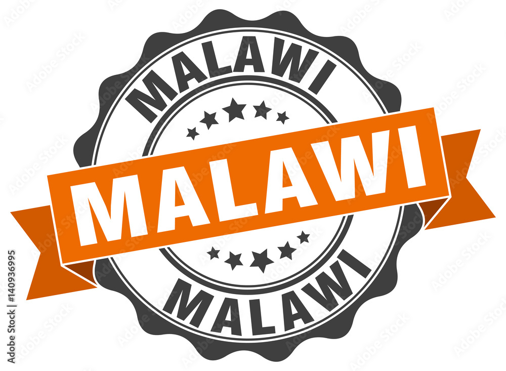 Obraz premium Malawi round ribbon seal