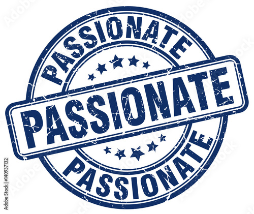 passionate blue grunge stamp