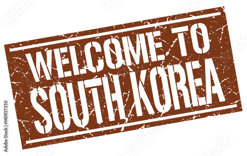 welcome to South Korea stamp