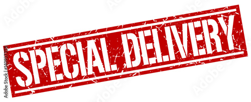 special delivery square grunge stamp