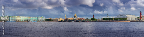 panoramic view on historic center, Neva river, Saint-Petersburg, Russia