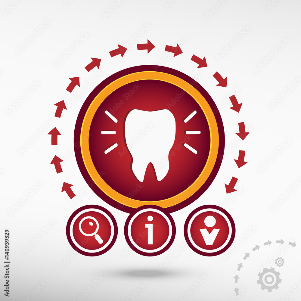 Photos Tooth flat icon on creative background