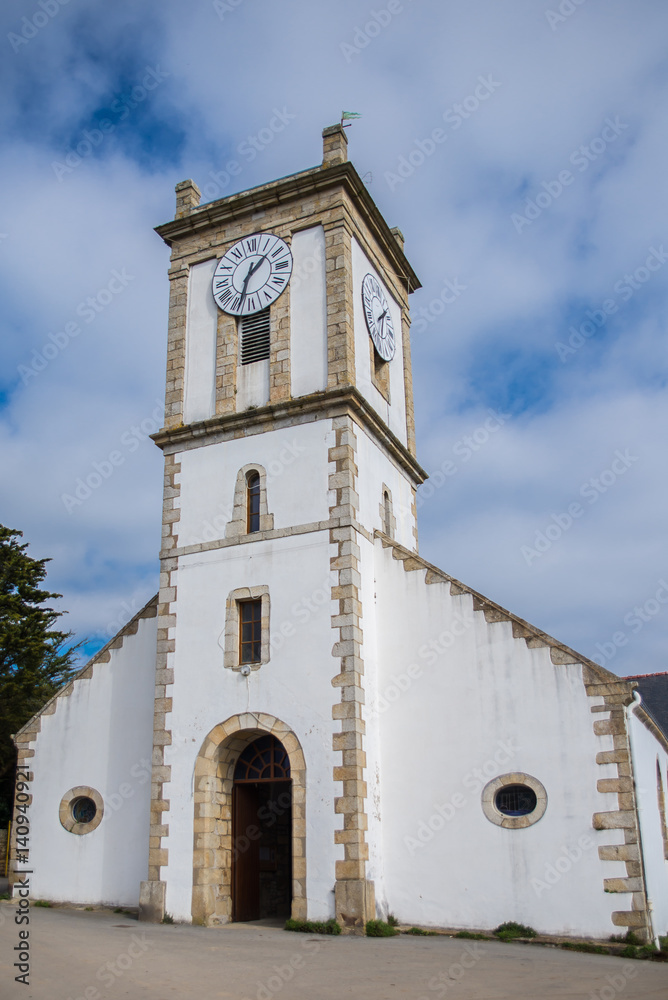 Church, Ile aux Moines, Brittany, island in Morbihan gulf